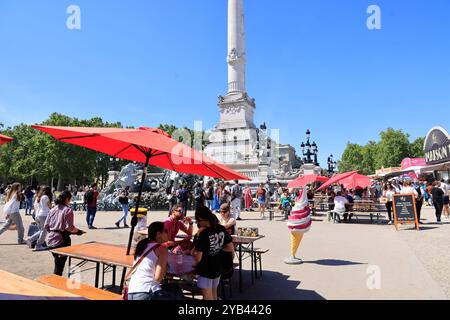 Denkmal für die Girondine und Brunnen der Girondine am Place des Quinconces in Bordeaux. Bordeaux, Gironde, Nouvelle Aquitaine, Frankreich, Europa Stockfoto