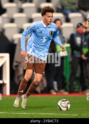 BRÜSSEL - Maxim de Cuyper (Belgien) beim Spiel der UEFA Nations League zwischen Belgien und Frankreich im King Baudouin Stadion am 14. Oktober 2024 in Brüssel. ANP | Hollandse Hoogte | GERRIT VAN KEULEN Stockfoto