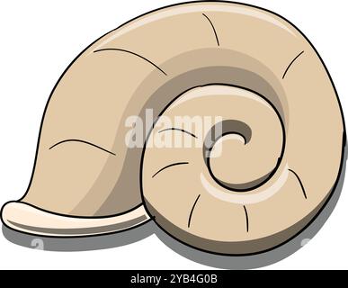 Helix Shell Cartoon Farbe Vektor Illustration Stock Vektor