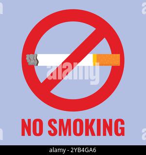 Verzicht auf Rauchen-Vektor-Illustration. Sag Nein zu Rauchen. Keine Zigarette Stock Vektor