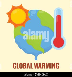 Globale Erwärmung Vektor-Illustration. Globale Erwärmung Klimawandel-Illustration Stock Vektor