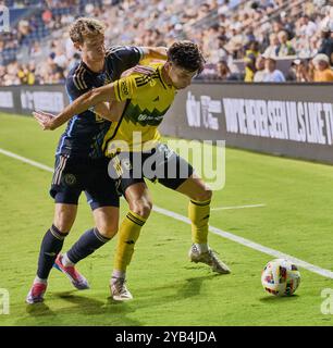 CHESTER, PA, USA - 28. AUGUST 2024: MLS-Spiel zwischen Philadelphia Union und Columbus Crew im Subaru Park. ***NUR REDAKTIONELLE VERWENDUNG*** Stockfoto