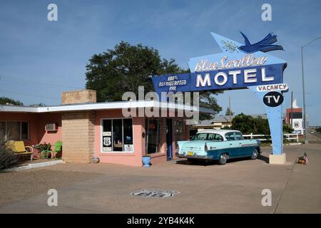 Blue Swallow Motel an der historischen Route 66 in Tucumcari, New Mexico Stockfoto