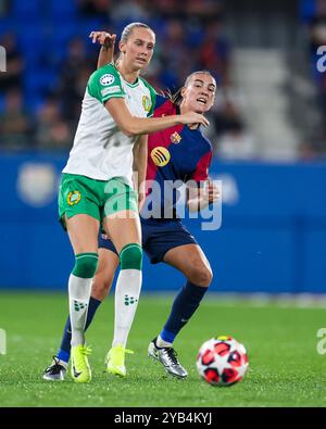 Barcelona, Spanien. Oktober 2024. Barcelona, Spanien, 15. Oktober 2024: Während des Fußballspiels der UEFA Women's Champions League zwischen dem FC Barcelona und Hammarby im Johan Cruyff Stadium in Barcelona, Spanien (Judit Cartiel/SPP) Credit: SPP Sport Press Photo. /Alamy Live News Stockfoto