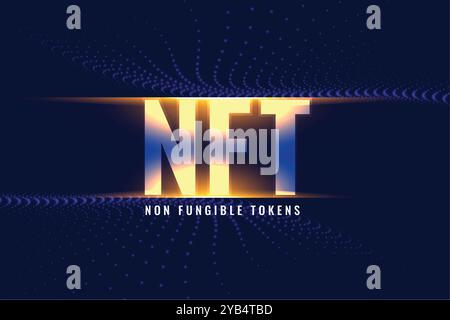 Glänzende NFT nicht-fungible Token-Konzept Hintergrund Stock Vektor