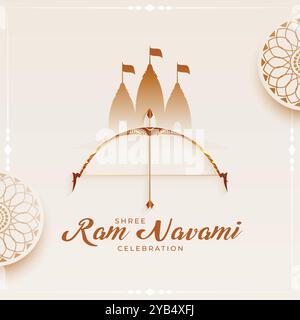 ram navami Festival wünscht Karte Hintergrund Stock Vektor