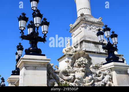 Denkmal für die Girondine und Brunnen der Girondine am Place des Quinconces in Bordeaux. Bordeaux, Gironde, Nouvelle Aquitaine, Frankreich, Europa Stockfoto