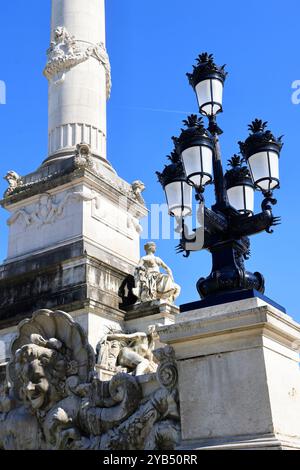 Denkmal für die Girondine und Brunnen der Girondine am Place des Quinconces in Bordeaux. Bordeaux, Gironde, Nouvelle Aquitaine, Frankreich, Europa Stockfoto