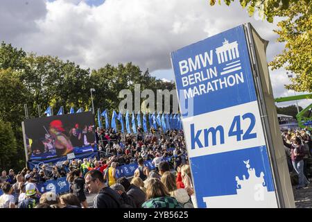 BMW Berlin Marathon. Mit 54 280 Finishern ist es das beliebteste Laufevent in Deutschland. Berlin, Deutschland, Europa Stockfoto