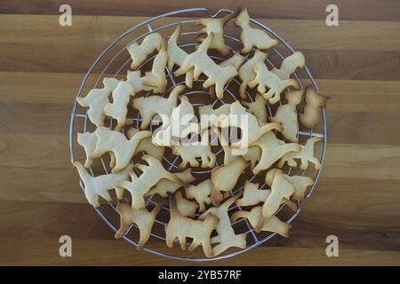 Schwäbische Küche, schwäbische Weihnachtsgebäck, Ausstecherle, Shortbread Biscuits, Katzenfiguren, typisch schwäbisch, Backwaren, Weihnachtsgebäck, süßes Gebäck Stockfoto