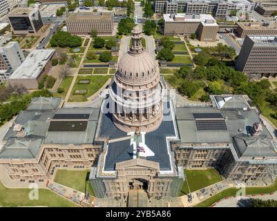 Aus der Vogelperspektive des Texas State Capitol Building in Austin, Texas Stockfoto