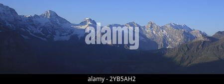 Bergkette von Maennlichen aus gesehen, Wengen Stockfoto