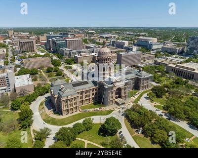 Aus der Vogelperspektive des Texas State Capitol Building in Austin, Texas Stockfoto