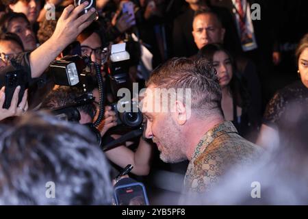 Venom: The Last Dance Red Carpet Tom Hardy nimmt an der Black Carpet Fan Veranstaltung für Venom: The Last Dance im Toreo Parque Central Teil. Am 15. Oktober 2024 in Mexiko-Stadt. Mexico City CDMX Mexico Copyright: XYamakxPereax Stockfoto