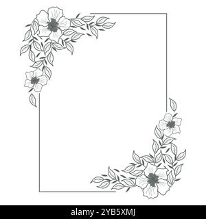 Floral Art Hintergrund natürliche Blätter für Rahmen Illustration Stock Vektor