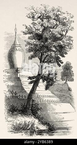 Pagode in Pagan, Birma, Myanmar. Südostasien. Reisen Sie in das Königreich Ava, 1855 von Colonel Sir Henry Yule (1820-1889) Le Tour du Monde 1860 Stockfoto