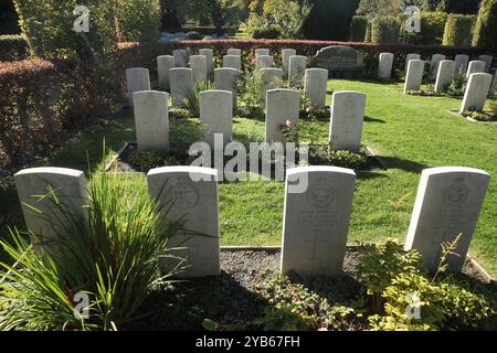 2. Weltkrieg Commonwealth-Gräber, in denen die Toten des gescheiterten Alliierten Operation Neuling (1942) auf dem Eiganes-Friedhof in Stavanger, Norwegen, untergebracht sind. Stockfoto