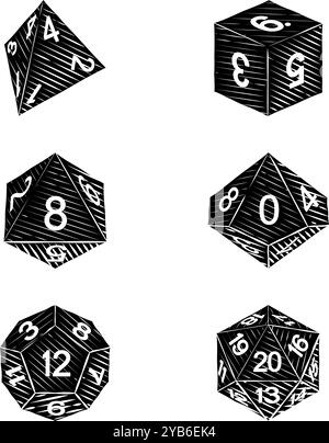 Spiel Würfel Illustration Rollenspiel Brettset Stock Vektor