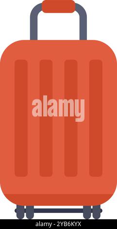 Hartschalenkoffer aufrecht stehend mit Rädern und ausgezogenem Griff, bereit für die Reise Stock Vektor