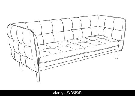Weicher Sessel isoliert auf weißem Hintergrund. Möbel für Zuhause, Hotel und Büro. Stock Vektor