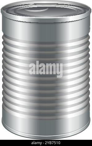 Aluminium kann nachgebildet werden. Metallgehäuse. Realistischer Behälter Stock Vektor