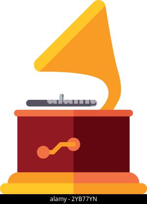 Farbsymbol für Grammophon. Retro-Musik-Player Stock Vektor