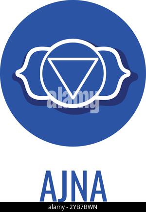 Ajna-Logo. Sanskrit-Religionssymbol. Spirituelles Zeichen Stock Vektor