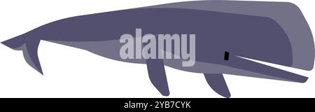 Farbsymbol für Pottwale. Blaues Meerestier Stock Vektor