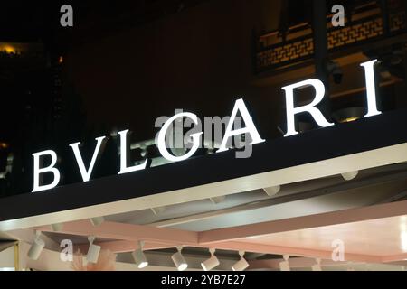 Shanghai, China-13. Mai 2023: Markenlogo des BVLGARI-Stores Stockfoto