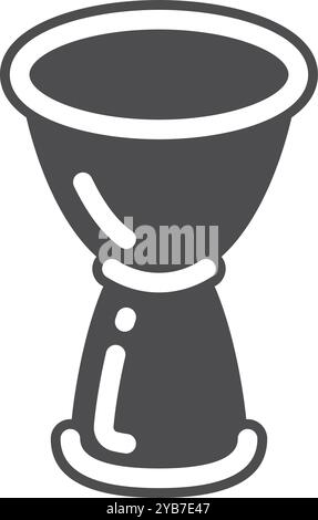 Schwarzes Symbol der Bechertrommel. Volksmusikinstrument Stock Vektor