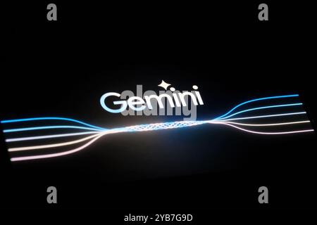 Google Gemini AI-Modell Logo-Zeichen Stockfoto