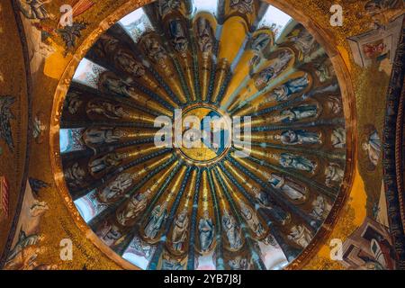 Decke der Chora-Kirche alias Kariye-Moschee in Istanbul. Istanbul Türkei - 8.17.2024 Stockfoto