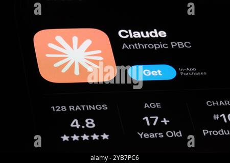 Shanghai, China - 6. Mai 2024: Claude AI App Icon. AI Model Chatbot von Anthropic Stockfoto