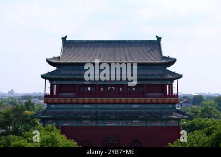 Trommelturm in Peking, China. Alte chinesische Architektur Stockfoto