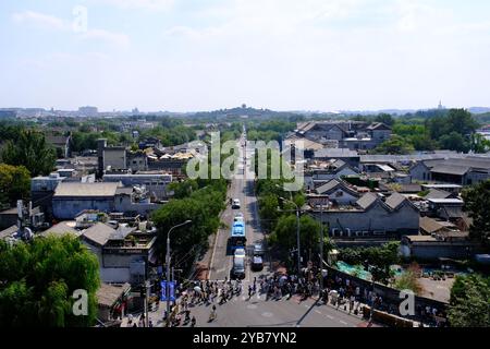 Peking, China-17. September 2024: Peking Central Axis Road in Peking, China Stockfoto