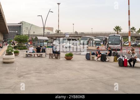 Catania, Sizilien, Italien - 29. September 2024: Ankunftsterminal des internationalen Flughafens Catania-Fontanarossa in Sizilien. Stockfoto