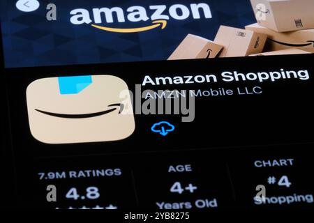 Shanghai, China – 20. August 2024: Logo der Amazon App-Icon-Marke Stockfoto