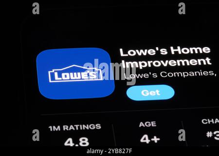 Shanghai, China-20. August 2024: Lowe's App-Symbol und Firmenlogo Stockfoto