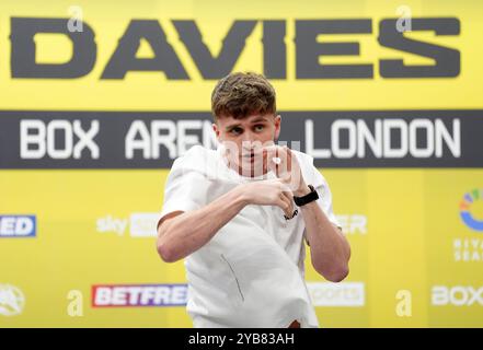 Sam Hickey während eines Medientrainings im Peacock Gym, London. Bilddatum: Donnerstag, 17. Oktober 2024. Stockfoto