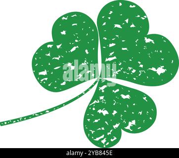 Stilisiertes Kleeblatt. Pflanzliches Trifolium. Stock Vektor