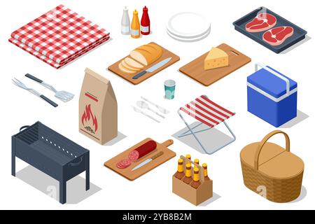 Glückliche männliche Freunde, die während des Bierkonsums am Pool kommunizieren. Stock Vektor