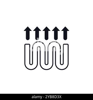 Symbol für Fußbodenheizung mit weißem Rohr Stock Vektor
