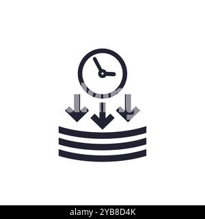 Drucksymbol mit Uhr Stock Vektor