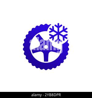 Winter, Schneereifen Symbol auf weiß Stock Vektor