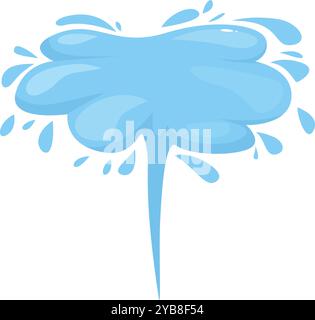 Cartoon-Wasser spritzt und bildet eine große Form mit Tropfen um das Wasser herum Stock Vektor