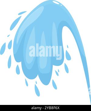 Illustration im Cartoon-Stil, in der Wasser nach oben spritzt, was einen großen Spritzer verursacht Stock Vektor