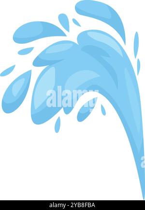 Cartoon-Wasser spritzt und bildet eine große Kurvenform, perfekt für jedes Projekt, das eine erfrischende Note benötigt Stock Vektor