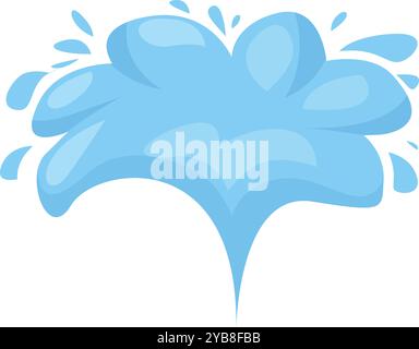 Cartoon-Wasser spritzt, macht eine lustige Form, mit Tropfen herum Stock Vektor