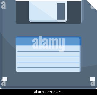Die Diskette speichert Daten mit Zeilen, die Informationen darstellen, die geschrieben werden Stock Vektor