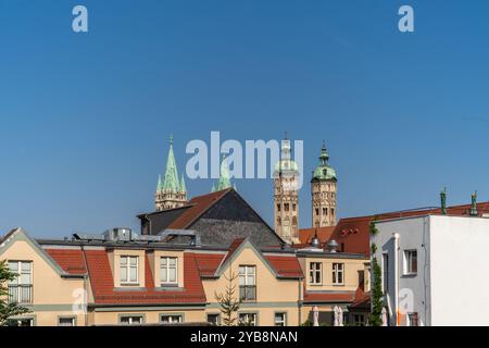 Naumburger Dom - UNESCO-Weltkulturerbe - Blick über die Dächer, Naumburg, Sachsen-Anhalt, Deutschland, Europa Stockfoto